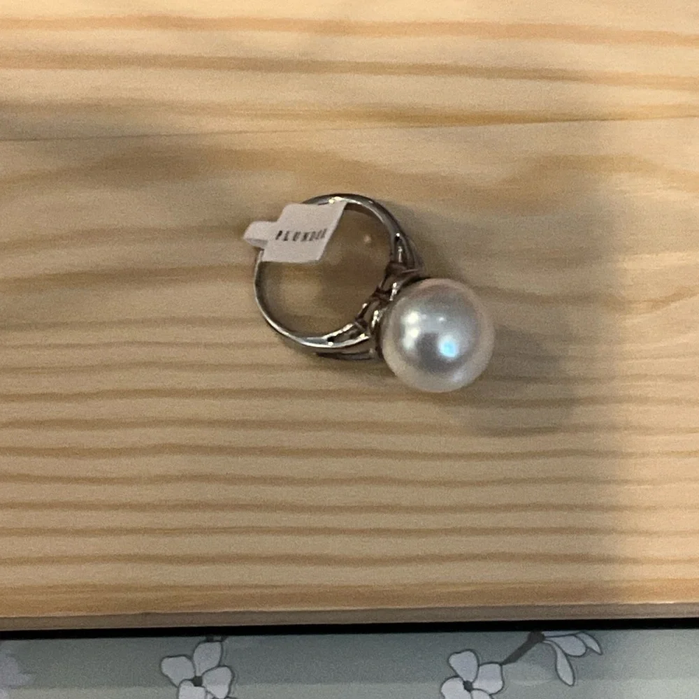 Plunder | Camilla Elegant Silver Pearl Ring Size 7